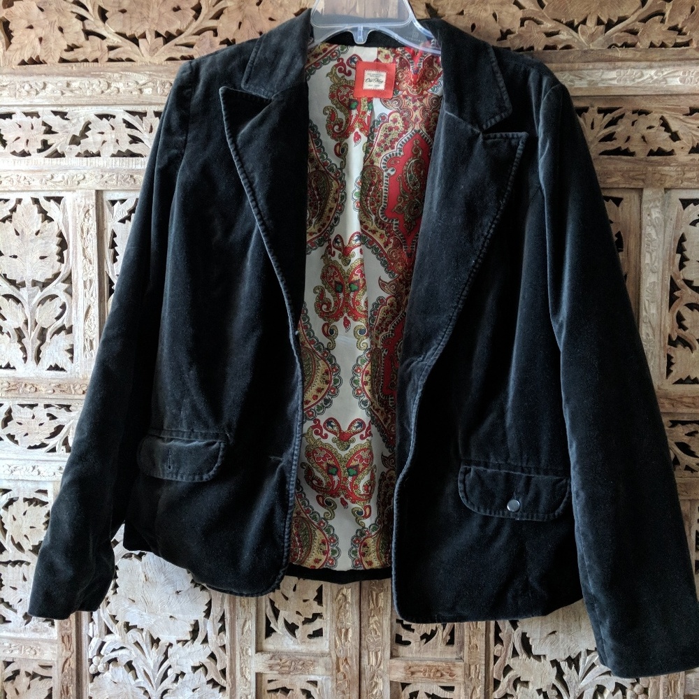 Old Navy Black Velvet-like Jacket